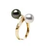 Toi Et Moi Bague - Perles De Tahiti, Akoya - Or Jaune