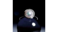 Bague Hinata. Couronne Or Blanc Et Diamants. Perle Akoya -Maria || Simplicity Soldes bak033 5