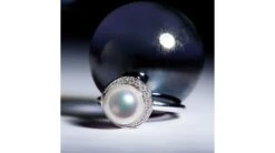 Bague Hinata. Couronne Or Blanc Et Diamants. Perle Akoya -Maria || Simplicity Soldes bakw033 2