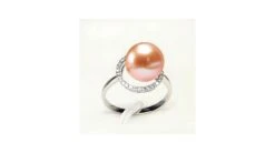 Bague Perle D'eau Douce Blanche - Encerclement D'or Blanc Et Diamants -Maria || Simplicity Soldes bd010 pi3