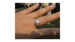 Bague Or Perle De Culture - Perle Blanche Chine - Or Blanc, Diamants -Maria || Simplicity Soldes bd018 4 1