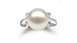 Bague Or Perle De Culture - Perle Blanche Chine - Or Blanc, Diamants -Maria || Simplicity Soldes bd019 1 1