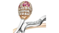 Bague 2 Ors - Or Blanc Et Rose - Allumette Diamantée - Diamants, Rubis -Maria || Simplicity Soldes bdd02 2 1