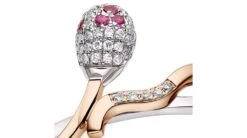 Bague 2 Ors - Or Blanc Et Rose - Allumette Diamantée - Diamants, Rubis -Maria || Simplicity Soldes bdd02 2 1 1