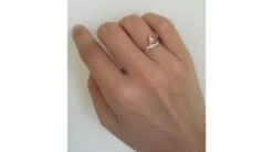 Bague 2 Ors - Or Blanc Et Rose - Allumette Diamantée - Diamants, Rubis -Maria || Simplicity Soldes bdd02 3