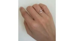 Bague 2 Ors - Or Blanc Et Rose - Allumette Diamantée - Diamants, Rubis -Maria || Simplicity Soldes bdd02 3 1