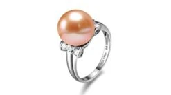Bague Or Perle De Culture - Perle Blanche Chine - Or Blanc, Diamants -Maria || Simplicity Soldes bdr019 1 1