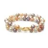 Roma Bracelet Double Perles Eau Douce Multicolores - 6.5/7mm - AAA