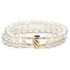 Bracelet Double Rang Perles De Culture - Perle Blanche Chine - 7/7.5mm