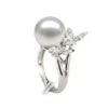 Bague Papillons Gracieux - Perle D'Australie - Or Blanc, Diamants