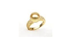 Bague Des Australes - Perle D'Australie Dorée - Or Jaune, Diamants -Maria || Simplicity Soldes bpa014 1 1 2