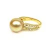 Bague Des Australes - Perle D'Australie Dorée - Or Jaune, Diamants