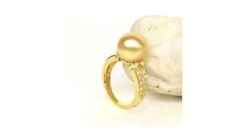 Bague Des Australes - Perle D'Australie Dorée - Or Jaune, Diamants -Maria || Simplicity Soldes bpa014 4