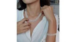 Collier Double Fil, Rang De Perles - Perle Eau Douce Blanche - 7/7.5mm -Maria || Simplicity Soldes bpa06 2 1