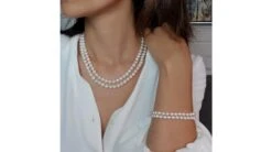 Collier Double Fil, Rang De Perles - Perle Eau Douce Blanche - 7/7.5mm -Maria || Simplicity Soldes bpa06 1