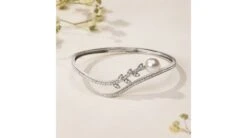 Bracelet Jonc Symphonie Nuptiale - Perle Akoya, Or Blanc, Diamants