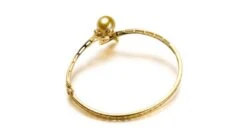 Bracelet Végétal Jonc Or Jaune - Perle D'Australie Dorée - Diamants -Maria || Simplicity Soldes bra001 3