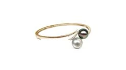 Bracelet Or Jaune, Diamants - Perles Mers Sud Multicolores - You & Me