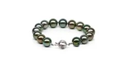 Bracelet Perles De Tahiti Multicolores - 9/10mm - Fermoir En Or