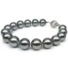 Bracelet Perles De Tahiti Grises - 9/10mm - Fermoir Or