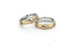 Alliances Couple. 3 Ors. Diamants 0.090ct