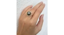 Création D'orfèvrerie - Bague Luxe - Perle De Tahiti, Or Jaune, Diamants -Maria || Simplicity Soldes btj053 4