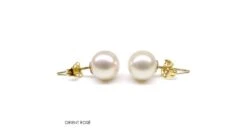 Terra Boucles D'oreilles Perles Eau Douce Blanches - 8/9mm - Clous Or Jaune -Maria || Simplicity Soldes ea025 2 1