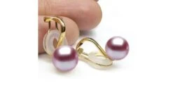 Boucles D'oreilles Clip Or Jaune Et Perles De Culture -Maria || Simplicity Soldes ea041 2 1 1