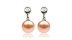 Boucles D'oreilles Perles De Chine. Disque D'or Blanc, Chaînette -Maria || Simplicity Soldes ea049 1 2 2