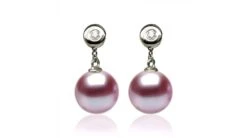 Boucles D'oreilles Perles De Chine. Disque D'or Blanc, Chaînette -Maria || Simplicity Soldes ea049 1 2 3