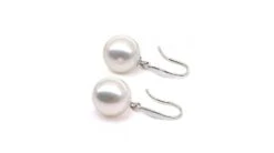 Boucles D'oreilles Perles Akoya Blanches - 7.5/8mm - AAA - Or Blanc