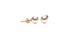 Boucles D'oreilles Perles Akoya Blanches - 7.5/8mm - GEMME - Or Jaune