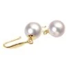 Boucles Oreilles Crochets Or Jaune Et Perles Akoya Blanches - 7/7.5mm