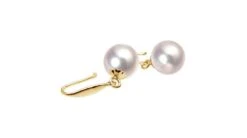 Boucles Oreilles Crochets Or Jaune Et Perles Akoya Blanches - 7/7.5mm