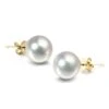 Boucles D'oreilles Perles Akoya Blanches - 8/8.5mm - AAA - Or Jaune