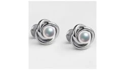 Boucles Oreilles Chiyoko Or Blanc. Perles Akoya Japon 6/6.5mm AAA -Maria || Simplicity Soldes eaaw018 1