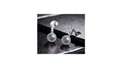 Pendants Oreilles Miya. Perles Akoya Japon. Or Blanc, Diamants -Maria || Simplicity Soldes eaaw021 2