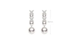 Boucles Oreilles Symphonie Nuptiale. Pendants Or Blanc, Diamants, Perles Akoya -Maria || Simplicity Soldes eaaw053 3 1