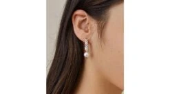 Boucles Oreilles Symphonie Nuptiale. Pendants Or Blanc, Diamants, Perles Akoya -Maria || Simplicity Soldes eaaw053 6 1