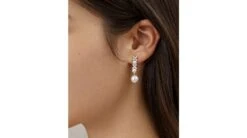 Boucles Oreilles Symphonie Nuptiale. Pendants Or Blanc, Diamants, Perles Akoya -Maria || Simplicity Soldes eaaw053 7 1