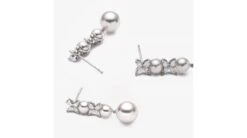 Boucles Oreilles Symphonie Nuptiale. Pendants Or Blanc, Diamants, Perles Akoya -Maria || Simplicity Soldes eaaw053 8 1