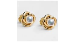 Boucles Oreilles Chiyoko Or Jaune. Perles Akoya Japon 6/6.5mm AAA -Maria || Simplicity Soldes eaay018 1