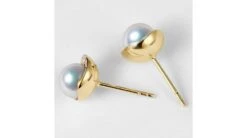 Boucles Oreilles Couronne Or Jaune Diamants. Perles Akoya -Maria || Simplicity Soldes eaay025 2