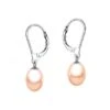 Dormeuses Or Blanc - Perles De Culture D'eau Douce Roses - 8/8.5mm