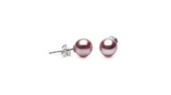Boucles D'oreilles Perles Eau Douce Lavandes - 8/9mm - AAA - Or Blanc