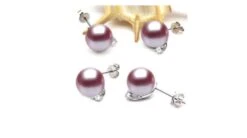 Boucles Oreilles Perles Et Puces Diamants. Or Blanc -Maria || Simplicity Soldes eaw043 2 1 1