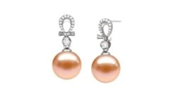 Boucles D'oreilles Bambou. Or Blanc, Perles Et Diamants -Maria || Simplicity Soldes eaw045 1 3