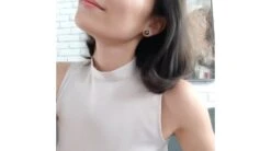 Boucles Oreilles Clous Or Jaune. Perles De Tahiti Noires -Maria || Simplicity Soldes ebt002 4