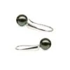Boucles Oreilles Perles Tahiti - Crochets Perles Noires Paons - Or Blanc