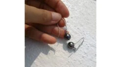 Boucles Oreilles Perles Tahiti - Crochets Perles Noires Paons - Or Blanc -Maria || Simplicity Soldes ebt083 2